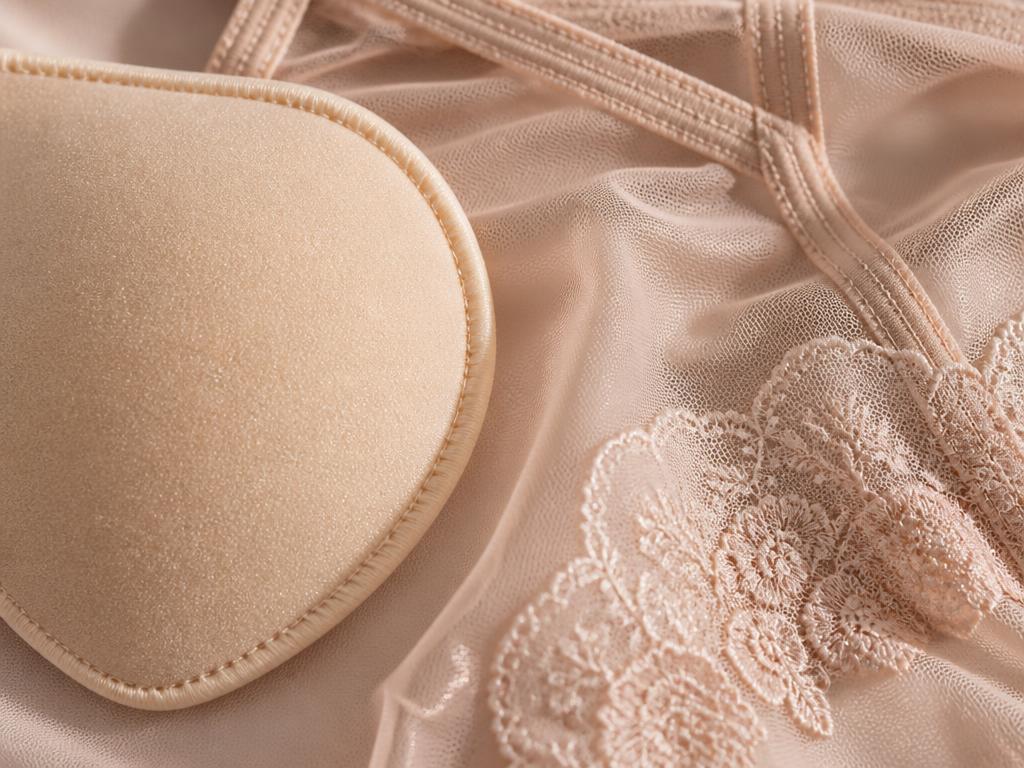 Close-up of the removable foam hip pad and sheer mesh fabric